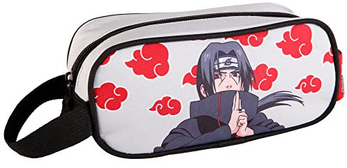 NARUTO Estuche Escolar Itachi - ToyBags - Gamer Case - Diseño con Asa Lateral - Portatodo con 1 Compartimento - Interior Forrado y Cierre de Cremallera - 10 × 24 × 8 cm