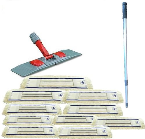 maxxi4you Wischmopp Set Premium mit Teleskopstiel 60 cm inkl. 10 x Wischmopp Baumwolle