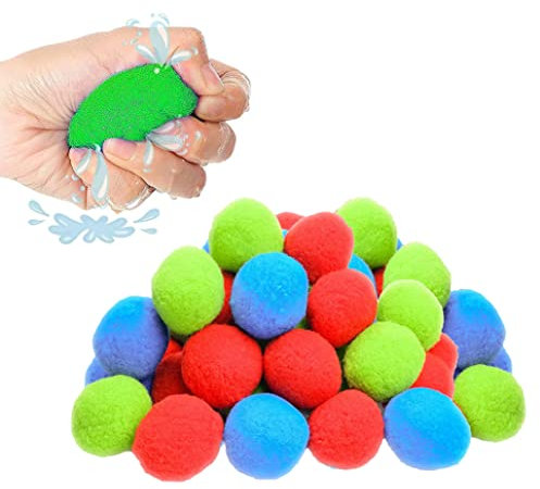 Wasserbomben Kugeln, wiederverwendbarer Wasserball Spritzflocken Soaker Wasserballons Kinder Schwimmbad Spielzeug für Wasserspiele 50pcs