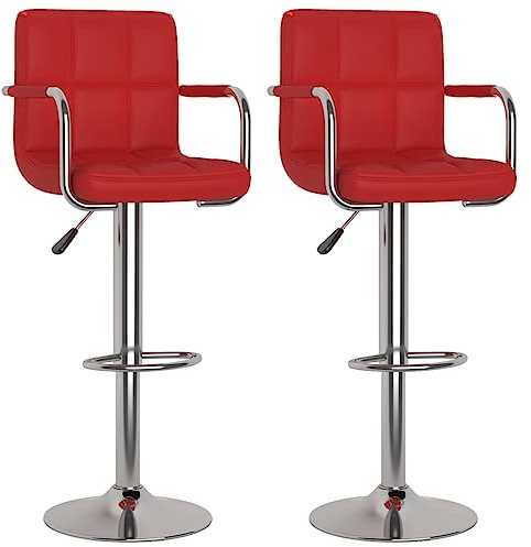 vidaXL Barhocker 2 STK. Weinrot Kunstleder