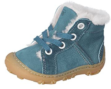 RICOSTA Baby Jungen Barfußschuhe ELIA,Kinder Lauflernschuhe,WMS:Weit,terracare,Barfuß-Schuh,schnürschuhe,schnürer,lammfell,Storm (540),20 EU