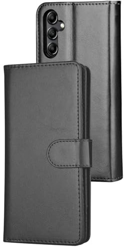 AMAZE!UK A24 case Compatible With Samsung Galaxy A24 Phone Case Leather Flip Protective Wallet Style Kickstand Magnetic Schockproof Cover Black