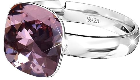 925 Sterling Silber 44 farben Ringe für Damen Verstellbarer mit Marken Kristalle, Glänzend Cubic Zirkonia Ring Fingerring Kommt in Schmuck Geschenk Box (Antique Pink)