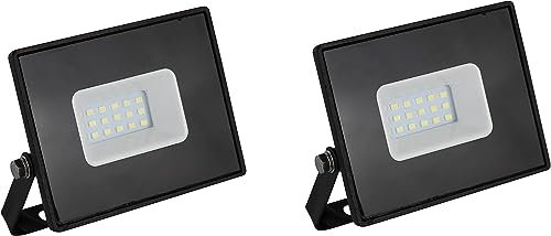ELAELA 2 UNDS Foco Proyector LED 10W,20W,30W,50W para uso Exterior Iluminación Decoración 6500K luz fria Impermeable IP65 Negro y Resistente al agua. (10)