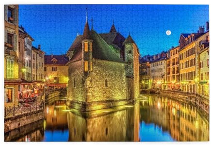 Jail And Canal In Annecy Old City Print Jigsaw Puzzle 1000 Pieces Wooden Puzzle Gifts For Adult Family Wedding Graduation Gift Vertical Version