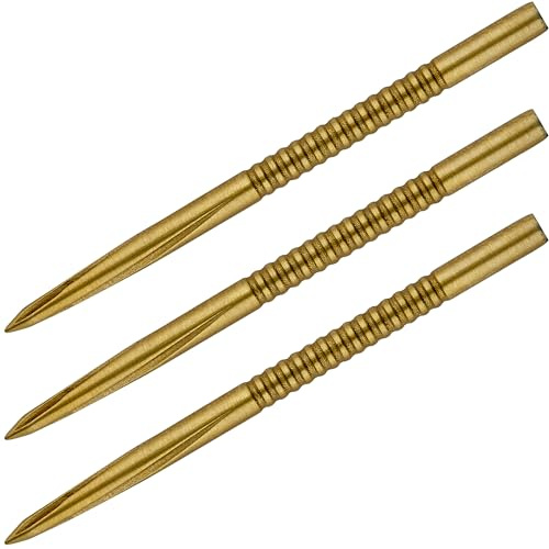 Unicorn Volute Ersatz-Stahlspitzen-Dartspitzen | PVD goldene Titanbeschichtung | Shark Fin Engineered Grip | 42 mm | 3 pro Packung