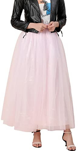WVONIF Jupe Tutu Femme en Tulle Vintage A-Line Elastique Multi Couché Élégante Maxi Jupon Noir - Costume pour Carnaval, Fête de Noël, Rave Party Outfit