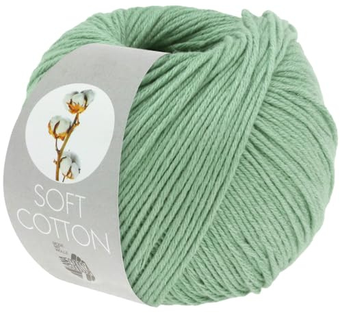 LANA GROSSA Soft Cotton | Weiches Baumwollgarn mit modernem Mikrofaseranteil | Handstrickgarn aus 70% Baumwolle & 30% Polyacryl | 50g Wolle zum Stricken & Häkeln | 140m Garn FB52