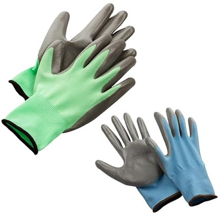 TerraProtect Gartenhandschuhe 2er Set dornenfest & wasserdicht (Größe 8 / M) - dornenfeste Unisex Arbeitshandschuhe Garten für Damen und Herren - Rosenhandschuhe mit Latex Beschichtung für guten Grip