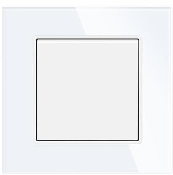 JIMEIDA Interruptor de luz blanco con garras, 1 vía, 2 vías, empotrable, cristal, interruptor de pared, 10 A, 250 V