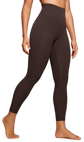 CRZ YOGA Butterluxe Damen Yoga Leggings Super High Waist Sportleggings Komfortable Sporthose Yogahose - 64cm Heißes Fudge-Brown 40