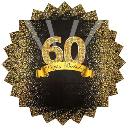 Servietten 60 Geburtstag,36 Stück Happy Birthday Servietten,3-Lagig Servietten Geburtstag 60. Männ Frau Tischdeko Geburtstag Papierservietten 33x33cm Geburtstagsservietten Schwarz Gold Party Deko