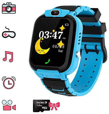 Reloj Inteligente Niño, Smartwatch Niños con 16 Juegos Reproductor de Música Vídeo Cámara Despertador, Reloj Niño Niña Juguetes Regalos de Cumpleaños para Niños y Niñas 3-12 años