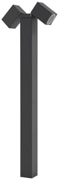 Lindby Außenleuchte Othil (spritzwassergeschützt (Modern) in Alu aus Aluminium (2 flammig, GU10) - Wegeleuchte Pollerleuchte Wegelampe Sockelleuchte