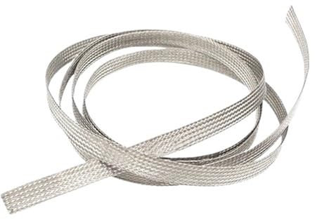 Gaine métallique de 5M, manchon extensible en tresse de cuivre de 4 à 28mm for protéger les signaux audio, manchons d'enroulement, gaine tressée en fil(Silver,8mm)