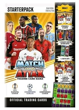 Topps Champions League Match Attax Saison 2024/25 – Sammelkartenspiel-Startset mit 31 Stück