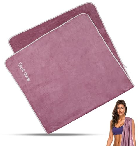 WINKIO Fitness Handtuch 140x70cm, Sporthandtuch Fitnessstudio, Rutschfest Mikrofaser, Saugstark für Gym, Weich für Sport Yoga Training Schwimmen (Lila)