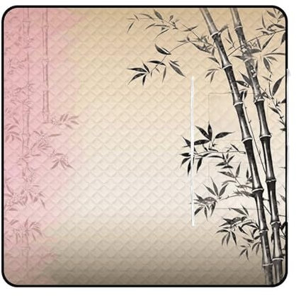 Tapis de pique-nique portable, tapis de pique-nique imprimé zen en bambou et arbre de Sakura, couverture de plage pliable, tapis d'intérieur