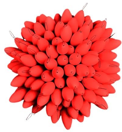 Lot de 100 flotteurs de pêche, boules flottantes lumineuses pour l'extérieur | Lot de 100 flotteurs de pêche colorés ovales à sept étoiles pour gréement