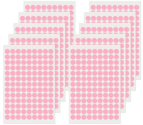 FINDAT Klebepunkt Etiketten 13 mm Rund Kleine Wasserfeste Markierungspunkte Selbstklebende Aufkleber zum Beschriften für Büro Haus Schule DIY 1170 Stück Rosa