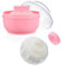 Sibba Storage Body Powder Container, 3.15 Inch Powder Puff with Container, Fluffy Body After-Bath Case, Baby Care Talcum Powder Puff Box with Hand Holder(Pink)