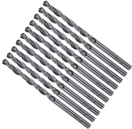 METALLIXITY Drill Bit (3mm) 10Pcs, 4241 High-Speed Steel Straight Shank Nitriding Black 118° for Wood Plastic Iron Copper Aluminum Low Soft Metal