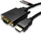 rhinocables HDMI Male to VGA Male Cable (1m) VGA to HDMI Adapter & Converter, PC & Laptop to Monitor Lead with Gold Plated Connectors | Crisp 1920x1080 Resolution, Digital to Analogue Conversion (1m)