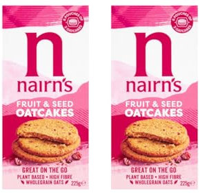 Fruit & Seed Oatcakes, Plant Based, High Fibre, 225g, Pack of 2, Delightfully crunchy texture makes these oatcakes perfect for both sweet and savoury toppings or enjoying on their own