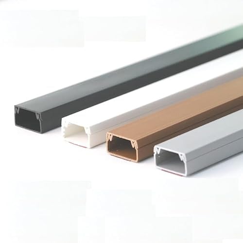 Yiustldd Quadratischer Kabelkanal aus PVC, Selbstklebender Kabelkanal zum Verstecken von Kabeln, Kabelmanagement für das Homeoffice, 1 m,Braun,30x15mm
