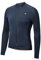 DANISH ENDURANCE Cycling Jersey Mens, Breathable Long Sleeve Cycling Tops for Men with Pockets and Full Zipper, Navy, L