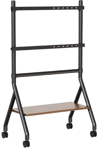 LYXWGRZD Soporte TV Pie con Ruedas, Soporte TV Suelo for Pantalla de TV- de 55 a 86 Pulgadas, Soportes TV- Ruedas con Estantes para con Altura Ajustable(Nero)