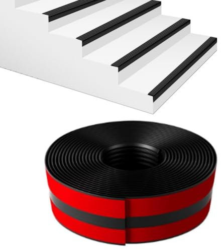 Wapasezyar Treppenkantenprofil Selbstklebend 48x48mm, Treppenkanten Antirutsch Treppenkantenschutz rutschfeste Treppenstufe, Antirutsch-Profil Treppen-Kantenschutz (Schwarz, 2 Meter)