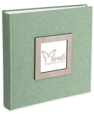 Mareli Fotoalbum, 31 x 31, 80 Seiten mit Seidenpapier, Einband aus Leinenstoff mit Bilderrahmen aus Holz im Einband