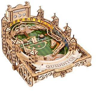 Ugears Quidditch Flipperautomat 3D Puzzle - Harry Potter 3D Holzpuzzle für Erwachsene - DIY Kit mit funktionierenden Flippern - Mechanische Holzmodell-Bausätze