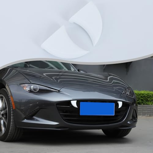 Auto-Zahn-Dekor, kompatibel mit Mazda MX-5 ND 2016–2024, Halloween-Vampirzähne für Auto, Befestigung am Frontgrill an Fahrzeugen, ABS-Aufkleber, Zubehör, 2 Stück (weiß)