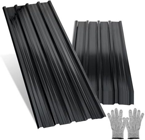 Jaxguom 24x Trapezblech 129 x 46 cm, 14 m² Dachblech Profilblech Wellblech aus verzinktem Stahl, 0,25 mm Dachplatten aus Stahlblech für Carport, Garage, Geräteschuppen, Gartenhaus, Anthrazit