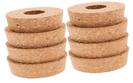 FUTUREORYY 8 Stück Korkstopfen Mit Loch Pflanzenkorken Mit Mittelloch Hydrokultur Blumentopf Holzgefäß Kork Pflanzenkorken Hydrokultur Behälter Kork Korkdeckel Braun