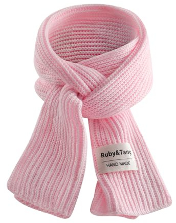 Ruby&Tang Girls Pink Scarf Winter Neck Warm Soft Toddler Knit Cotton Children Scarves For Kids 2t 4t 6Years (Pink)
