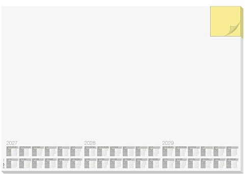 SIGEL Papier-Schreibtischunterlage DIN A2 Kalender 2027-2029 Haftnotizblock | H7490, Integrierter Haftnotizblock und 30 Blatt zum Abreißen