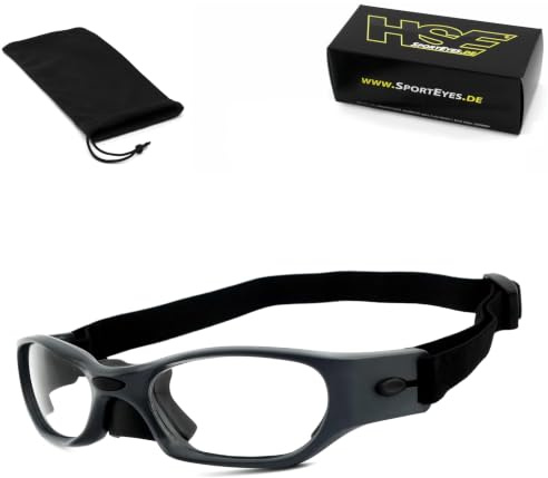 HSE® SportEyes® | Sportschutzbrille, Schulsportbrille, Ballsportbrille, Sportbrille | UV400 Schutzfilter, HLT® Kunststoff-Sicherheitsglas | 2400 (S - 135mm Brillenbreite)