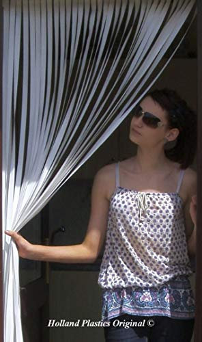Heavy Duty Caravan/RV Door Curtain,Bug Blind,Fly Blind,Strip Blind-ALL WHITE-62CM WIDE