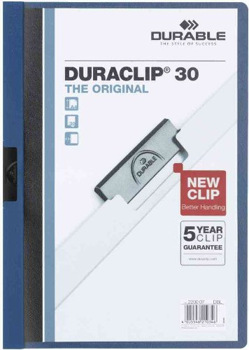 Durable Duraclip Clip Folders Original 30 DIN A4 Dark Blue Pack of 12