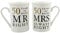 Set Of 2 Happy 50th Wedding Anniversary Porcelain Mugs In Presentation Gift Box
