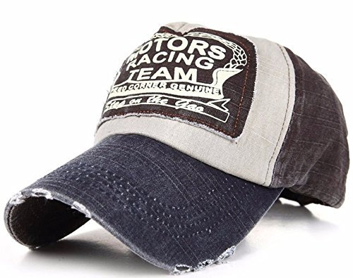 Morefaz Unisex Baumwolle Baseball Cap Mütze Motors Racing Motorcycle Baseballkappe Snap Back MFAZ Ltd (L/XL, Brown Nave)