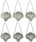 Silver Engraved Fancy Floral Decanter Labels Liquor Bottle Label Tag Set/6 Tags