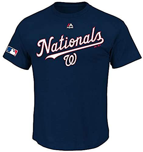Majestic MLB Baseball T-Shirt Washington Nationals NATS Downy Navy (S)