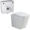 Back to Wall Toilet Close Coupled WC White Ceramic Soft Close Seat Modern Design Flush to Wall Concealed Pipe Work (B/T/W Pan + Concealed Cistern Pack)
