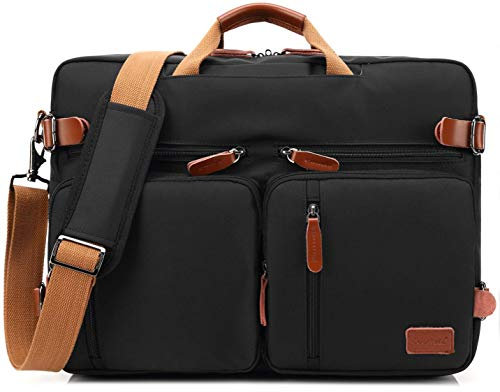 CoolBELL Cabrio-Rucksack mit Reisetasche, Messenger und Laptop (multifunktional) 17,3Zoll Schwarz