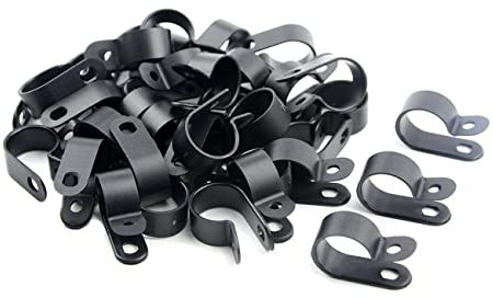 TOVOT 100 pièces R-Type Câbles Clips Serre-Câble en Nylon Pinces à Câble Pinces pour Fils (16mm)