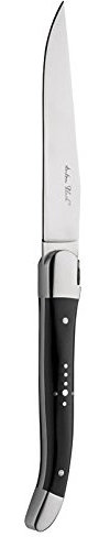 Utopia Laguoile Steak Collection, F10672-000000-B01012, Laguiole Black Handled Steak Knife (Box of 12)